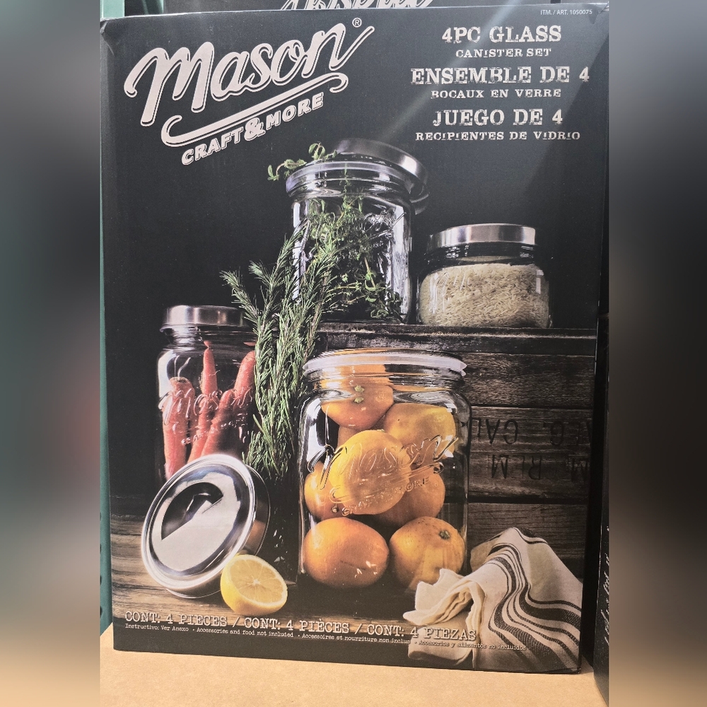 Mason 4-Piece Glass Canister Set